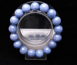 12mm Natural Blue Aquamarine Crystal Gemstone Round Beads Bracelet AAAAA - Picture 1 of 6