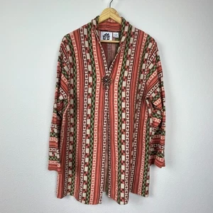 Storybook Knits Cardigan Women’s L Ramie Cotton Boho Western Brooch Sweater - Picture 1 of 5