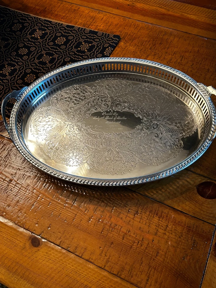 Vintage Hollywood Board of Realtors Silver Plate Platter Federal Silver Co. - Image 1 of 4