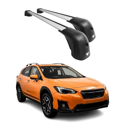 Barras transversales de techo para Subaru XV Crosstrek 2013-2023 aluminio 220 lb plateado Foto 1 de 4