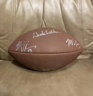 CHICAGO BEARS AUTOGRAPHED FOOTBALL BRIAN URLACHER, DICK BUTKUS, MIKE SINGLETARY - Image 1 of 4