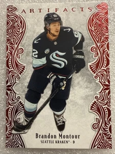 2025-26 manufatti Brandon Montour - Seattle Kraken #84 rosso rubino /599 - Foto 1 di 2