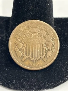1866 Two Cent Piece - Picture 1 of 2