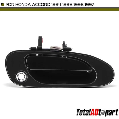 Maçaneta externa preta para passageiro dianteiro com buraco de fechadura para Honda Accord 1994-1997 - Imagem 1 de 4