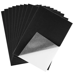 Black Felt Fabric Sheets 10 Pcs 8x12 Inches Self Adhesive DIY Art Craft - Picture 1 of 7