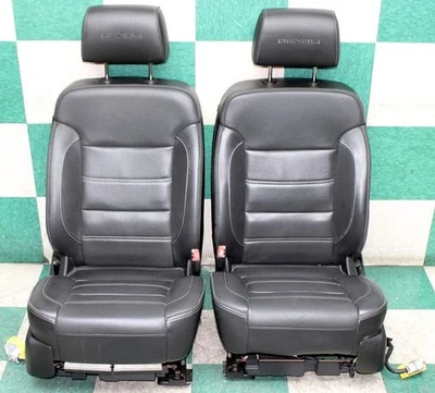 *WEAR* 16' YUKON Denali Heated Cooled Black Leather Front Bucket Seats Pair 2x Foto 1 de 4