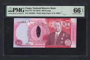 Tonga 100 Pa'anga ND (2015) P49 sin circular grado 66 - Imagen 1 de 2