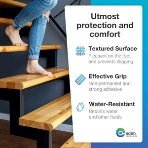 Clear Stair Treads Non Slip for Wooden Steps Indoor, Outdoor Includes Roller ... - Picture 1 of 12