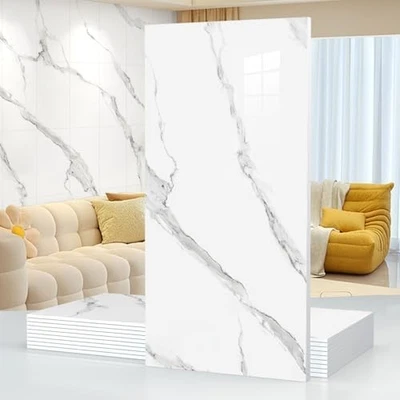 10pcs Marble Peel & Stick Wall Panels: Waterproof, Heat-Resistant PVC Foam - Image 1 of 4