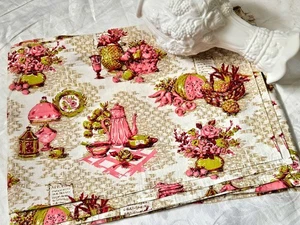 Vintage Mid-century Curtain Valances Pink Set Of 3 - Picture 1 of 16