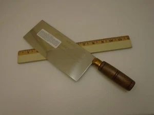 Made in USA 8X3.25 in Traditional Chinese Chef Knife Wood Handle S5198 Stainless - Picture 1 of 10