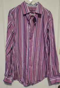 Robert Graham Striped Paisley Long Sleeve Button Down Shirt XL NWOT - Picture 1 of 7