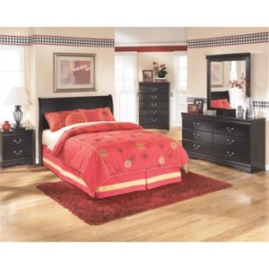 Signature Design by Ashley Huey Vineyards Wood Sleigh Full Headboard in Black - Picture 1 of 2