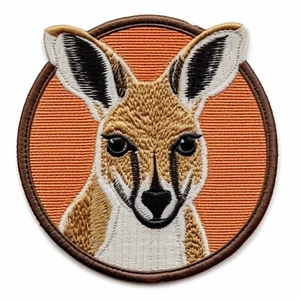 Kangaroo Patch Iron-on Applique Clothing, Australia, Wild Animals Badge Wallaby - Picture 1 of 12