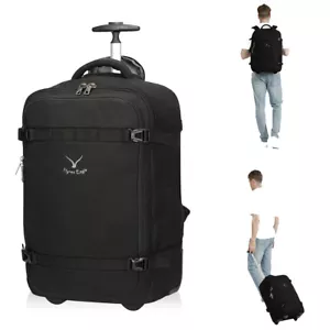 42L Wheeled Backpack Flight Approved Carry on Bag Roller Daypack Travel Suitcase - Picture 1 of 22