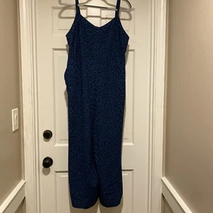 Apt 9 Women’s Jumper Size 2XL Blue Black Animal Print Pockets Rouching Ash Strap - Picture 1 of 10