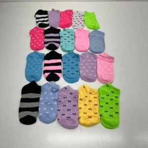 20 Pack Multicolored Print Ankle Socks Girls One Size Fits Most NEW - Picture 1 of 3