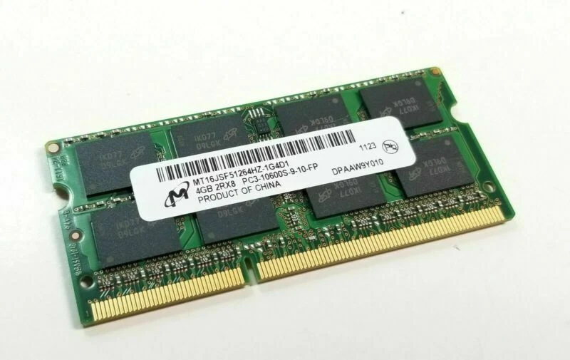 MICRON 4GB PC3 10600S MEMORY RAM GENUINE LAPTOP MT16JSF51264HZ-1G4D1 - Image 1 of 1