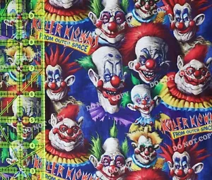 Custom 100% Cotton Woven Killer Klowns from Outer Space Movie V2 1/4 Yard 9x56  - Picture 1 of 2