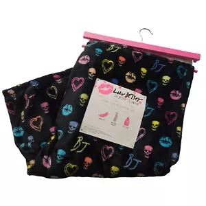 Betsey Johnson Ultra Soft Plush Throw Blanket 50x60” Rainbow Skulls and Hearts - Picture 1 of 6