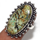 925 Argent Plated-African Turquoise Ethnique Gemstone Ring Bijoux US Size-8