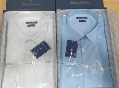 Camicia Uomo Balestra Tinta unita 100% cotone collo Francese Manica lunga - Immagine 1 di 4