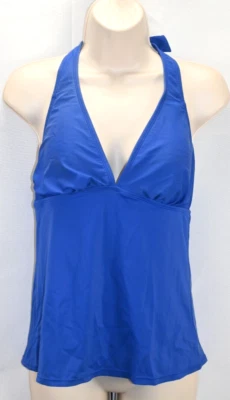 Camiseta Tankini Jaclyn Smith Azul Cuello Atado Talla 10 Nylon Spandex Poliéster RN#42000 Foto 1 de 3
