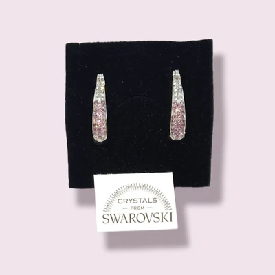 Orecchini donna pendenti oro 18 kt pl con cristalli della swarovski rosa antico - Immagine 1 di 4