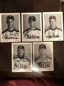 Autographed Houston Astros photos 1994 Gonzalez, Kile, Finley, Donnels, Servais - Picture 1 of 13