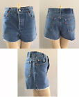Vtg LEVI'S 701 Student Fit Reworked High Rise Side Vent Cut Off Jean Shorts 28”