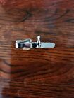 Vintage Bowling Pin Tie Clip Silvertone Mens Clasp Jewelry