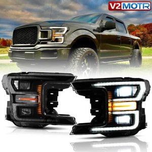 Pair Full LED Headlights Assembly for Ford F150 Pickup XLT XL SSV king 2018-2020 - Foto 1 di 39