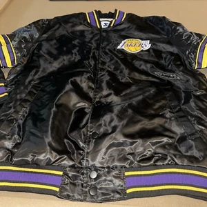 Giacca Starter Uomo Large Los Angeles Lakers Nero Raso Varsity Full-Snap - Foto 1 di 9