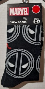 NEU Marvel Deadpool Crew-Socken für Herren schwarz grau Größe 9-13 - Bild 1 von 5