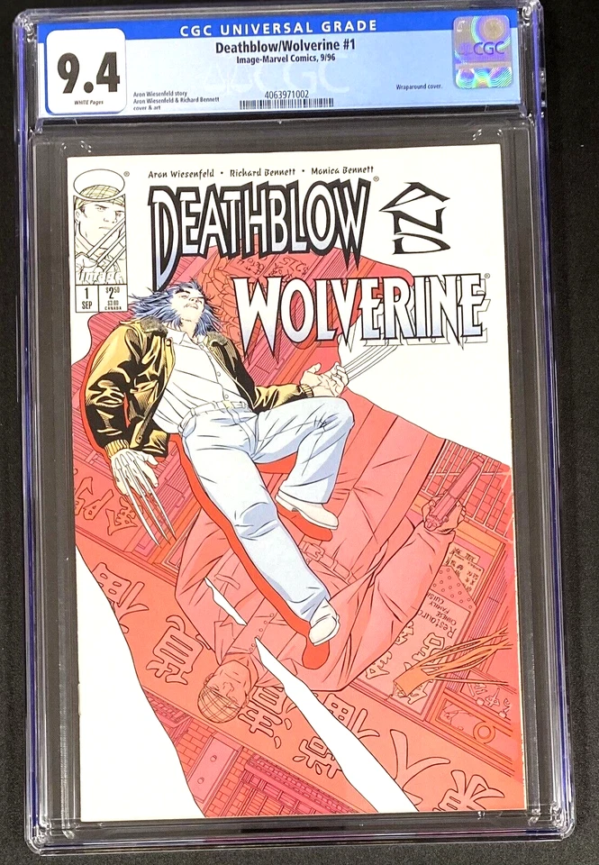 Deathblow and Wolverine #1 1996 Image Marvel Wraparound Cover CGC 9.4 NM - Image 1 of 1