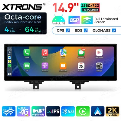 14.9" 4G Android 14 8-Core CarPlay Car Stereo GPS Navi For BMW 3/4er F30-F36 NBT - Image 1 of 4