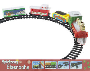 Spielzeug Eisenbahn mit 3 Waggons 9-tlg. elektrische Lok Weihnachtsgeschenk NEU
