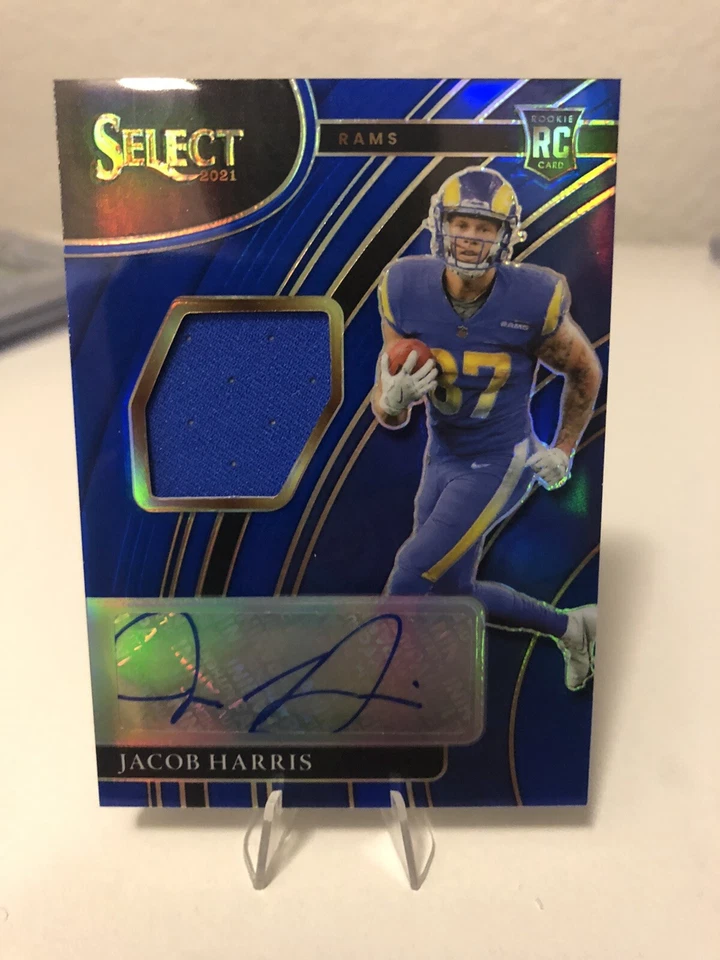 2021 Select Signature Memorabilia Blue Color Match /75 Jacob Harris Auto RC Rams - Image 1 of 2
