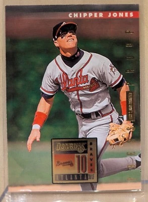 1996 Donruss GOLD PRESS PROOF #437 Chipper Jones HOF RARE PARALLEL /2000 - Image 1 of 2