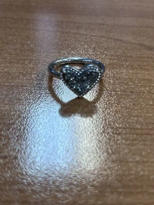 Kendra Scott Ari Platinum Druzy Heart Ring - Picture 1 of 7