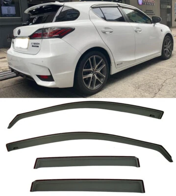 适用于 11 - 17 雷克萨斯 CT200h 通道风格 JDM 侧窗遮阳板防雨罩 — 第 1/4 张图片