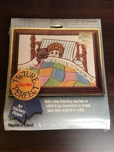 Vtg Bucilla Picture Perfect Art Stitchery Picture 5x7 KIT #2027 Nighttime Friend - Picture 1 of 3