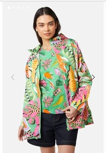 GORMAN Tropical Leaves BNWT sz 16/XL coat jacket hoodie pockets Multicolor - Picture 1 of 9