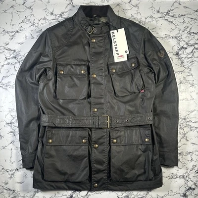 BELSTAFF мужской выцветший оливковый Trialmaster куртка размер UK40 IT50 большой с ЯРЛЫКАМИ подлинный - Изображение 1 из 4