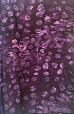1.5 yds; Batik Grape-colored 1/2" Dots Cotton Fabric; 44" w; Preowned/unused - Image 1 of 2
