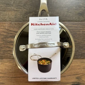 KitchenAid 2QT Harteloxiert Deckel Kochtopf Matt Schwarz Antihaft Induktion - Bild 1 von 6