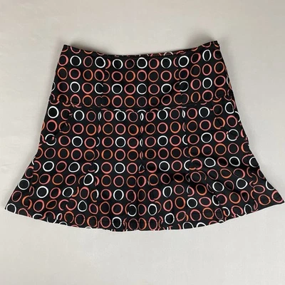 Cutter & Buck CB DryTec Skort Women's 10 Black Pink Orange Circles Golf Tennis - Imagem 1 de 4