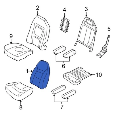 For Ford E-350 Super Duty 10-25 Ford Front Right Seat Back Cushion Cover - Image 1 of 3