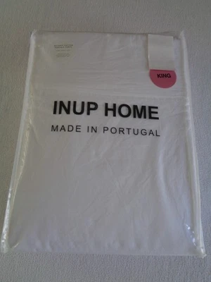 INUP HOME Sheet Set KING 100% Washed Cotton Percale Sheet set -WHITE - Portugal - Image 1 of 4