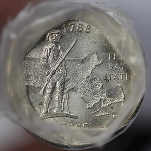 2000-P Massachusetts 25c State Quarter Shrink Wrapped Roll Brilliant UNC - Picture 1 of 4